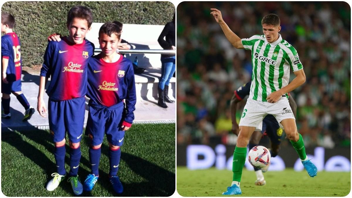 Sergi Altimira con su primo Adri en la cantera del Barça y en la actualidad con la camiseta el Betis