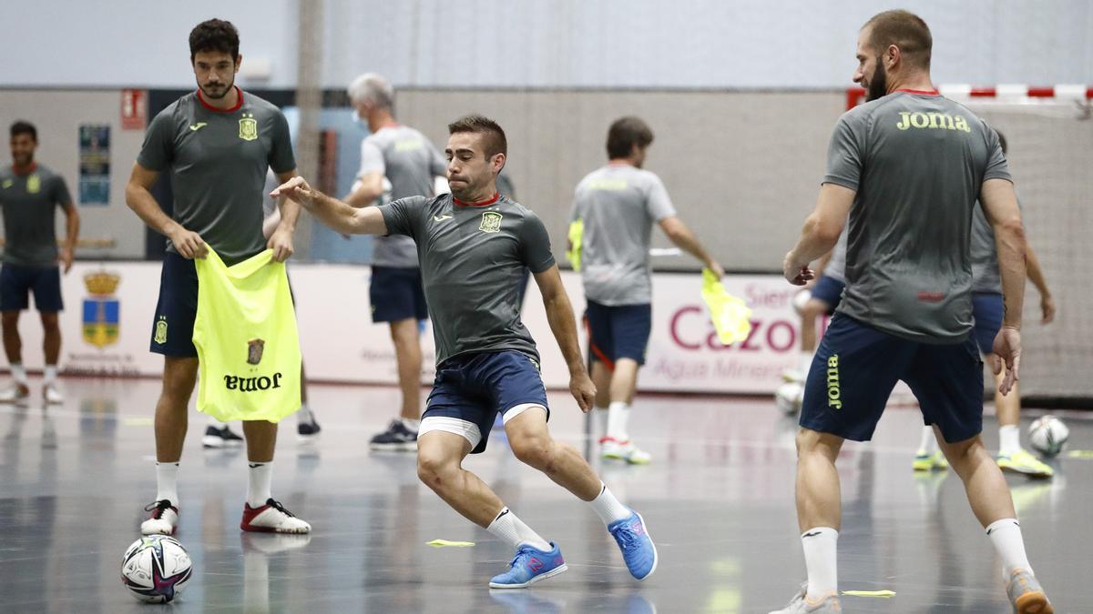 El montoreño Cecilio, en un entrenamiento con la selección española.