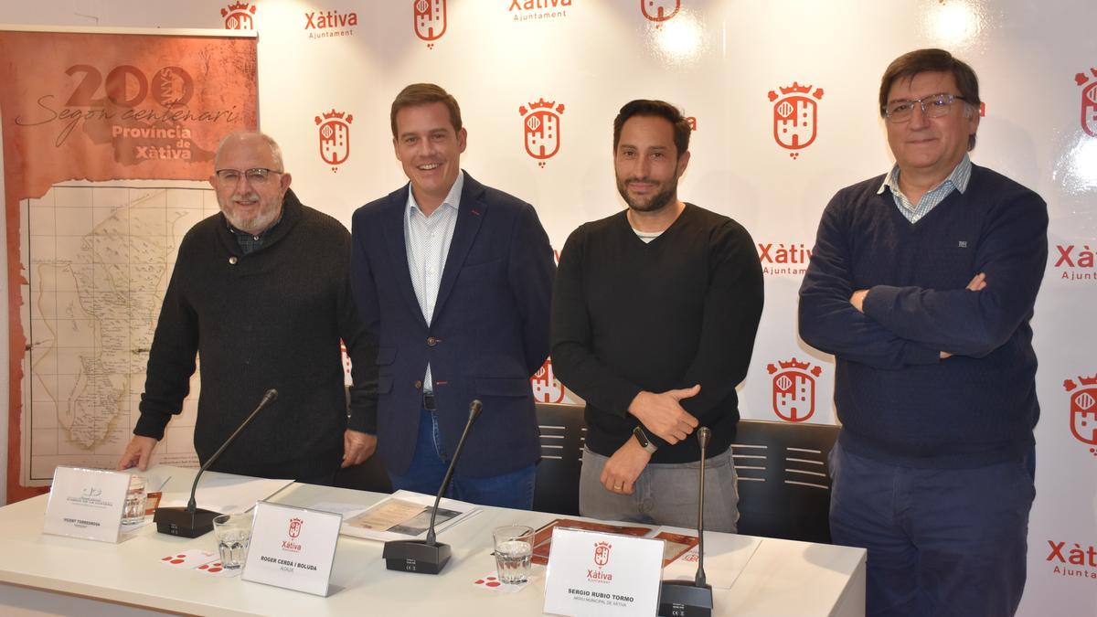 Torregrosa, Cerdà, Rubio y Blesa, en la presentación de los actos del bicentenario.