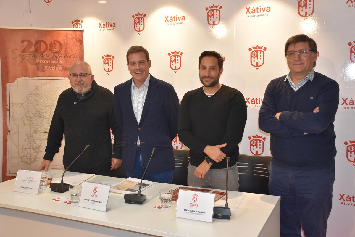 Torregrosa, Cerdà, Rubio y Blesa, en la presentación de los actos del bicentenario.