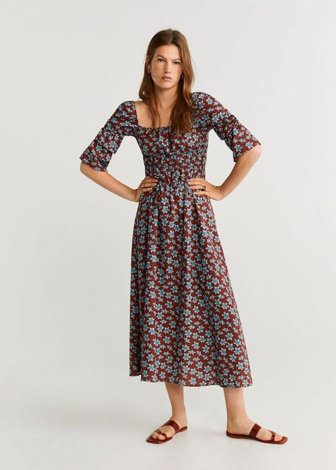 Con estampado floral y de lino, de Mango