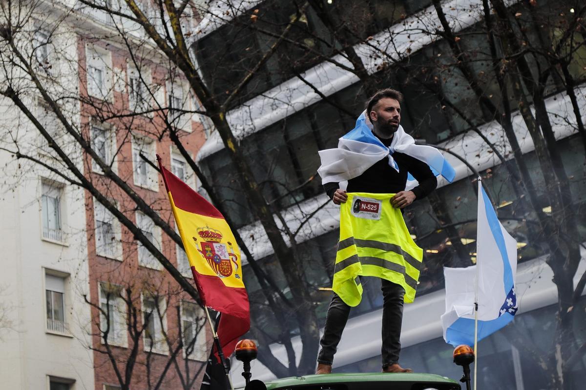 Protestas de los agricultores y ganaderos gallegos en Madrid