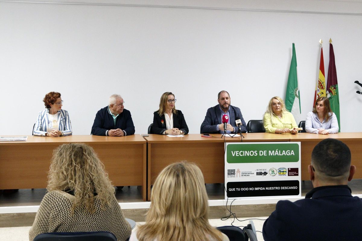 MLG 23-05-2023.-Rueda de prensa de la Asociación de vecinos contra el ruido (Que tu ocio no impida nuestro descanso)