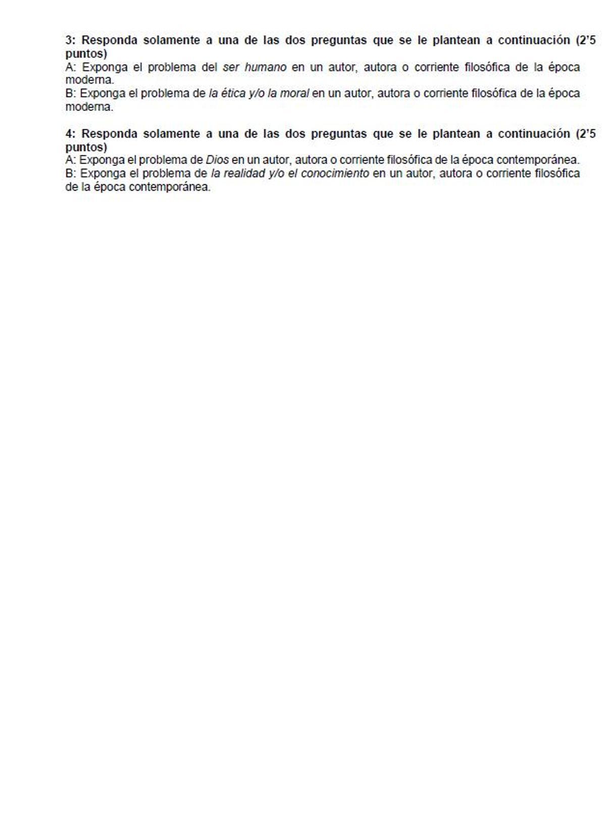 Examen Historia de la Filosofía de la PAU de julio de Madrid