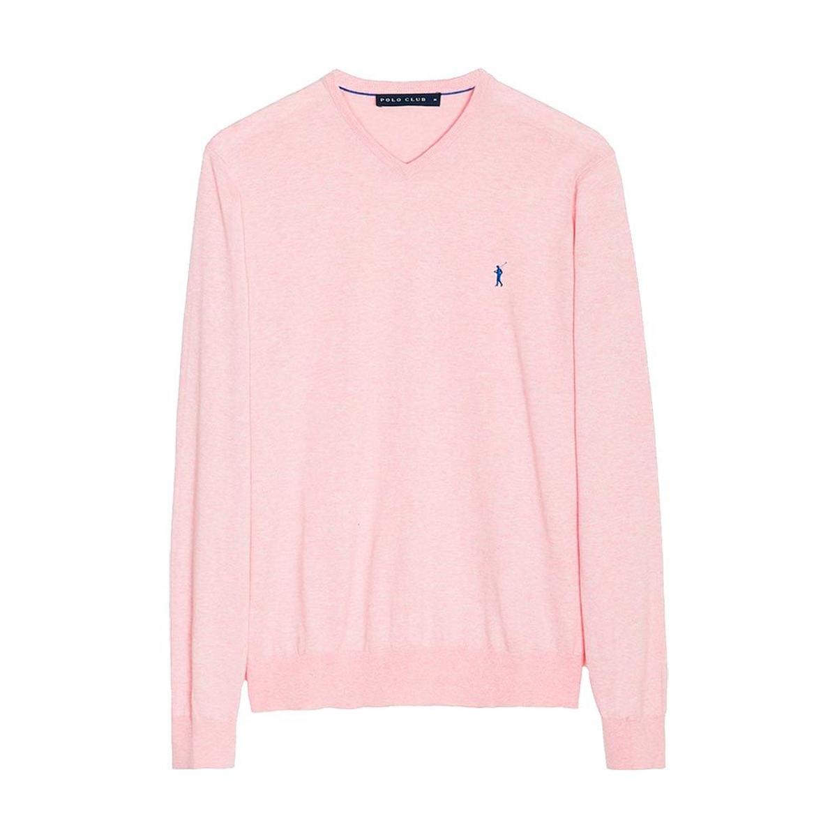 Jersey rosa claro de cuello en pico de Polo Club. (Precio: 47,95 euros)