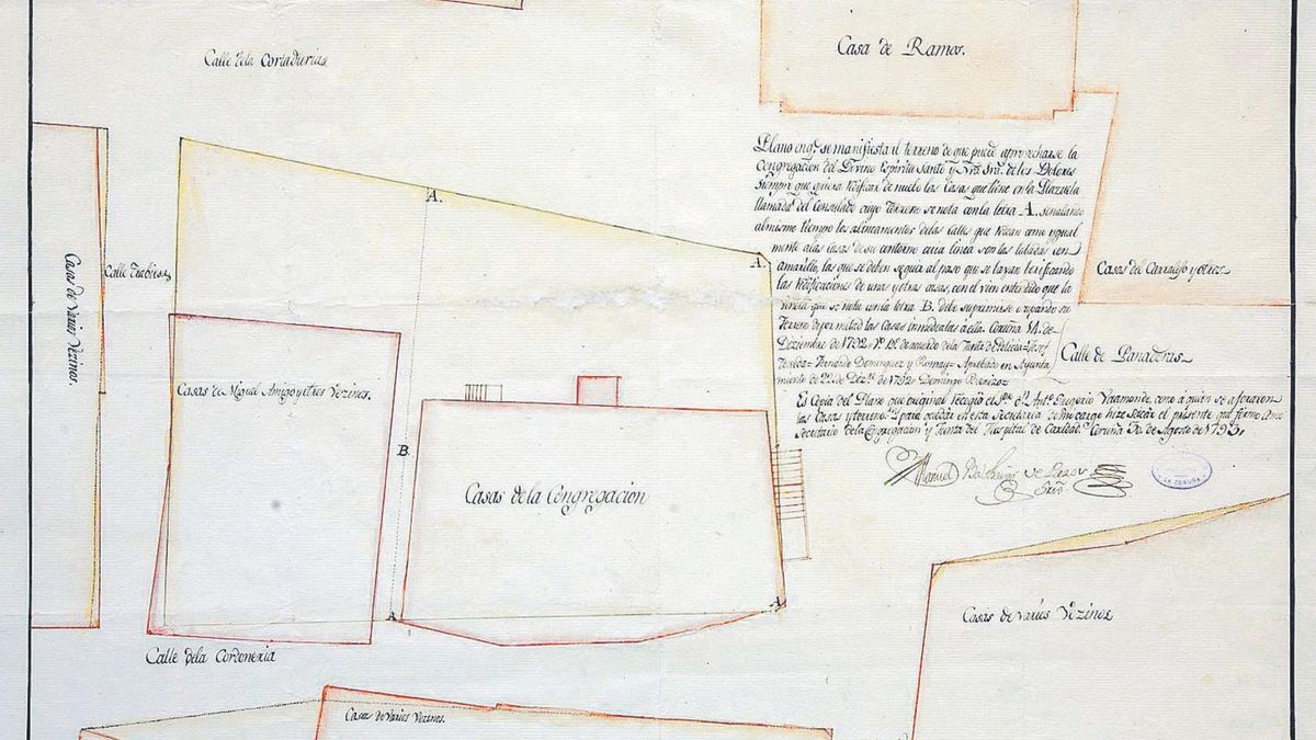 Plano de la Casa del Patín, en Panaderas con Cordonería, en 1973.