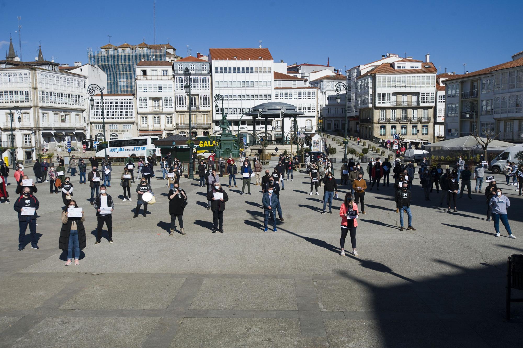 Manifestación por la hostelería en Betanzos