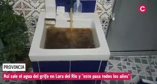 Así sale el agua del grifo en Lora del Río y "esto pasa todos los años"