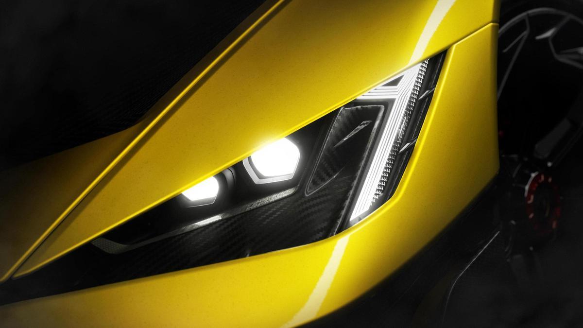 La firma lumínica original de las luces diurnas rinde homenaje a los cuernos del toro del logotipo de Lamborghini La firma lumínica original de las luces diurnas rinde homenaje a los cuernos del toro del logotipo de Lamborghini