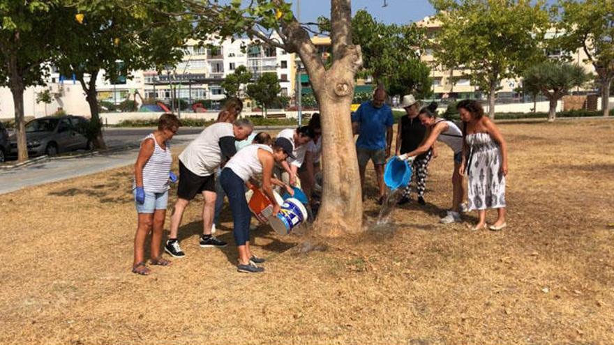 Vecinos de Nueva Alcántara, en San Pedro, protestan por el abandono de las parcelas de la zona.