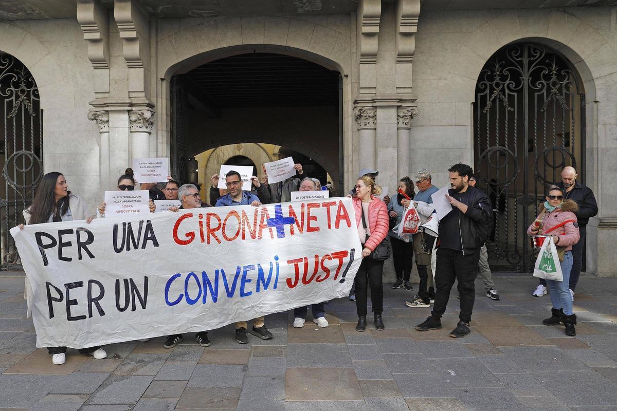 La protesta dels treballadors el passat divendres.