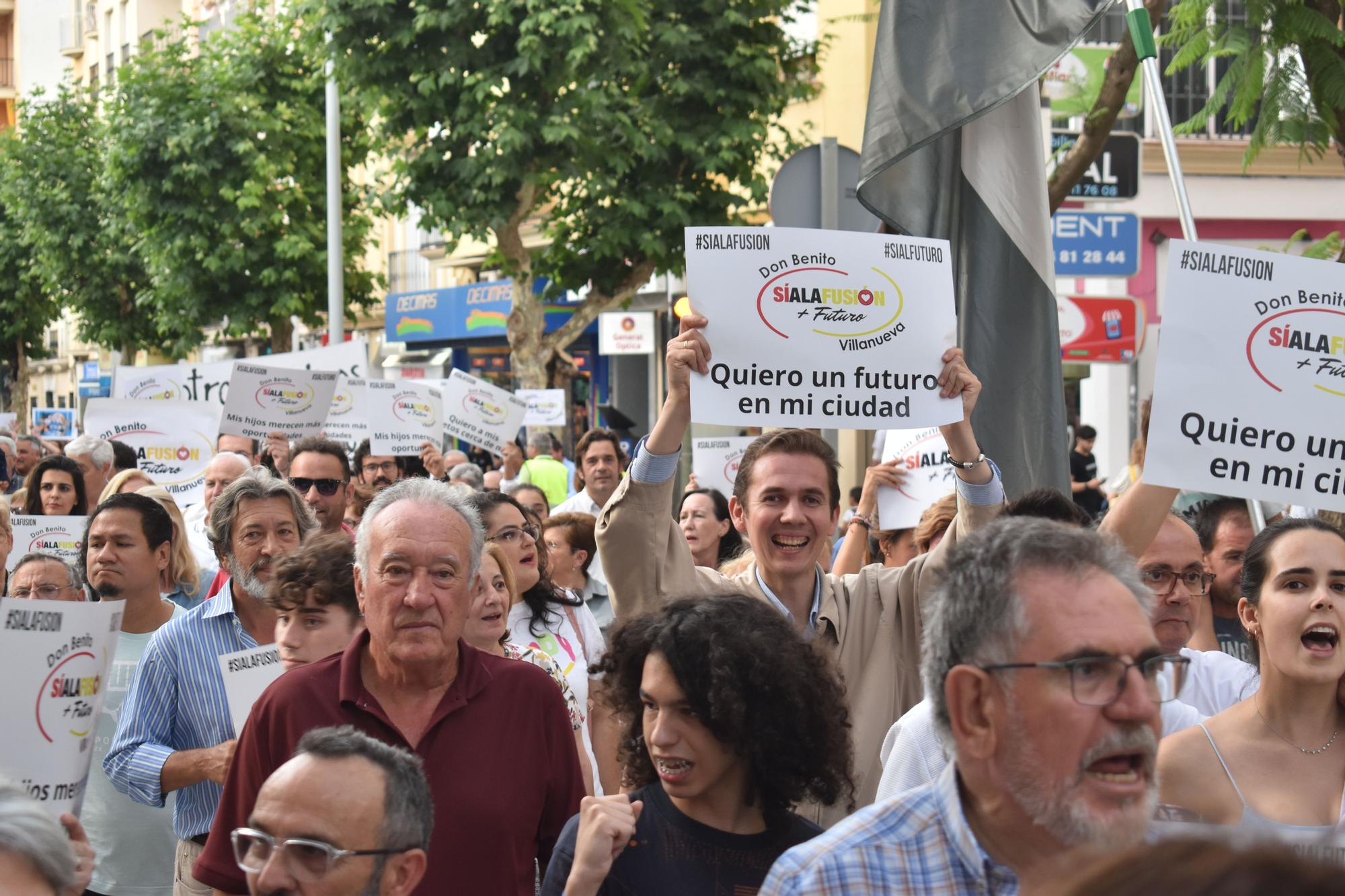 Manifestación en Don Benito por la fusión con Villanueva