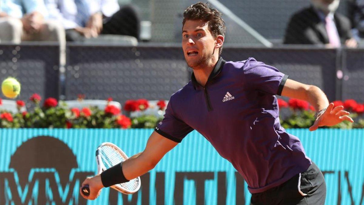 Thiem durante su encuentro ante Federer