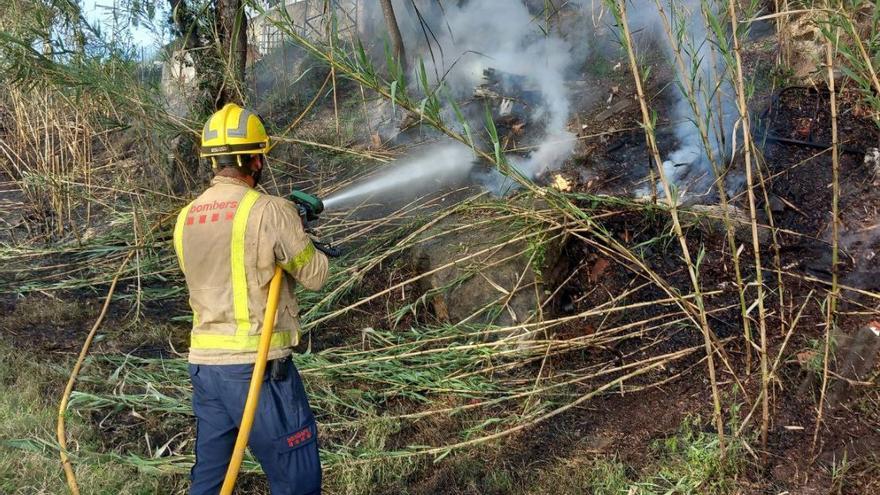 Ensurt per un incendi de canyes a Castellgalí