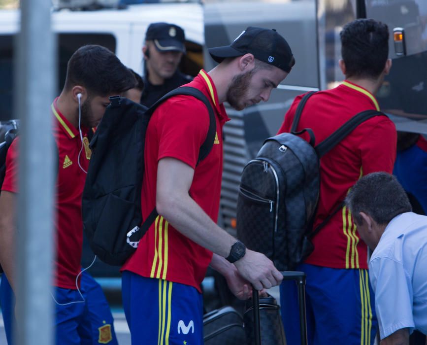 Los jugadores de la Selección llegan a Alicante