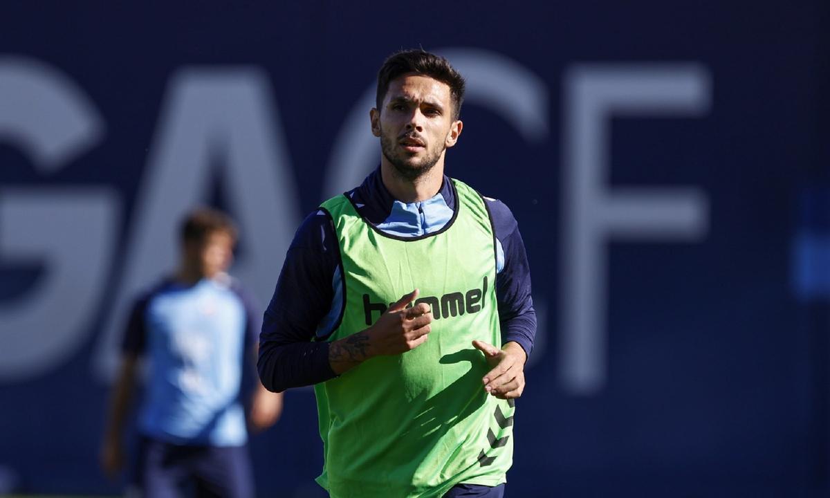 Nelson Monte, en el entrenamiento de este miércoles.