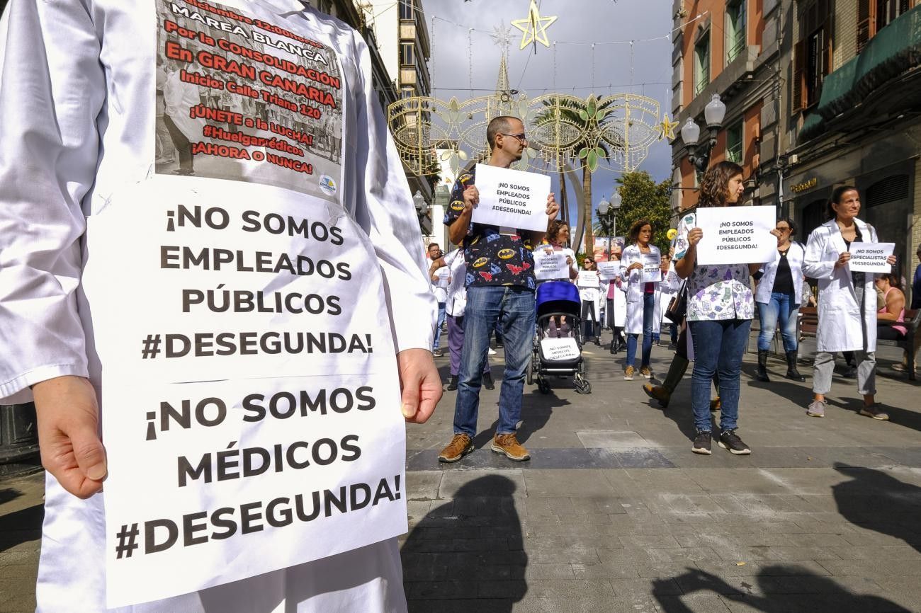 Marea Blanca, por la consolidación en la calle Triana en Las Palmas de Gran Canaria