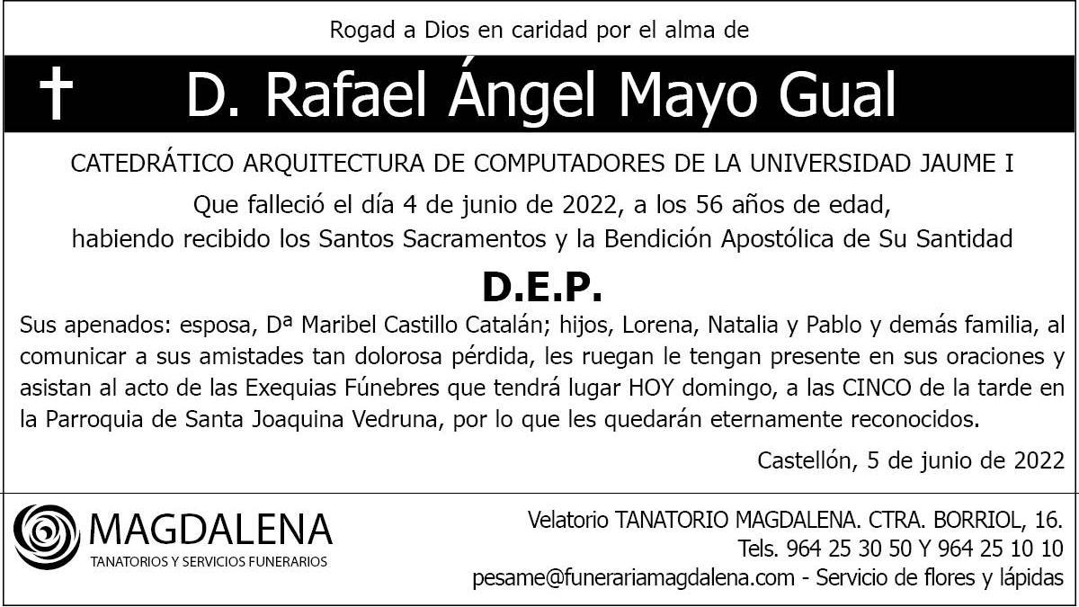 D. Rafael Ángel Mayo Gual