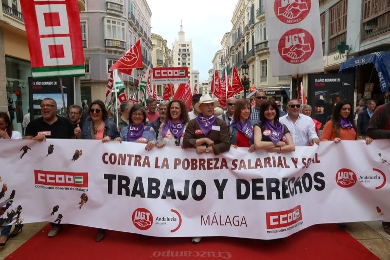 Manifestación del Primero de Mayo en Málaga