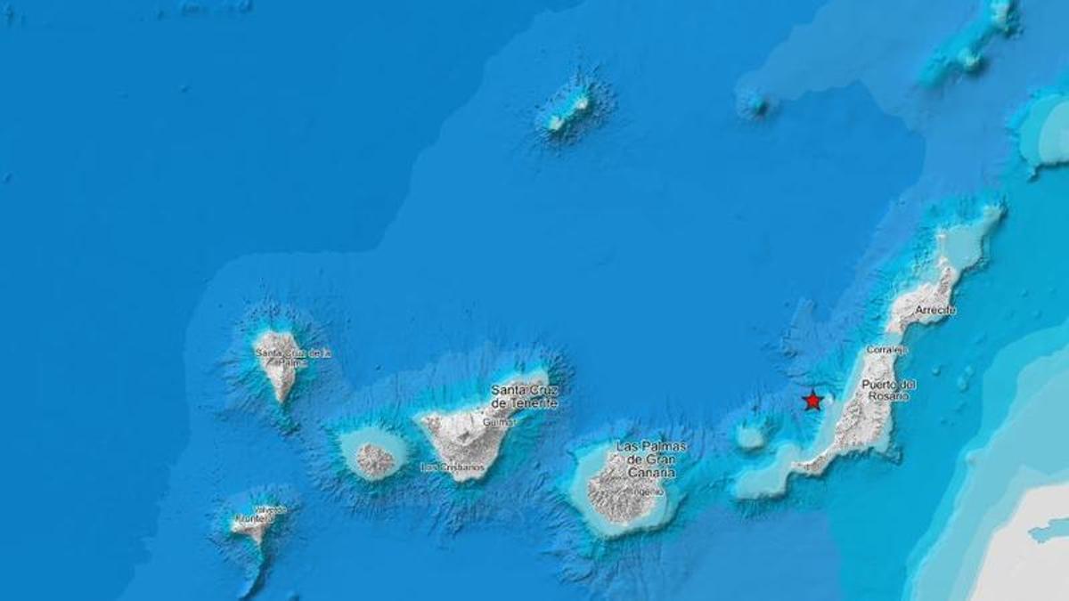 Mapa con la señalización del terremoto.