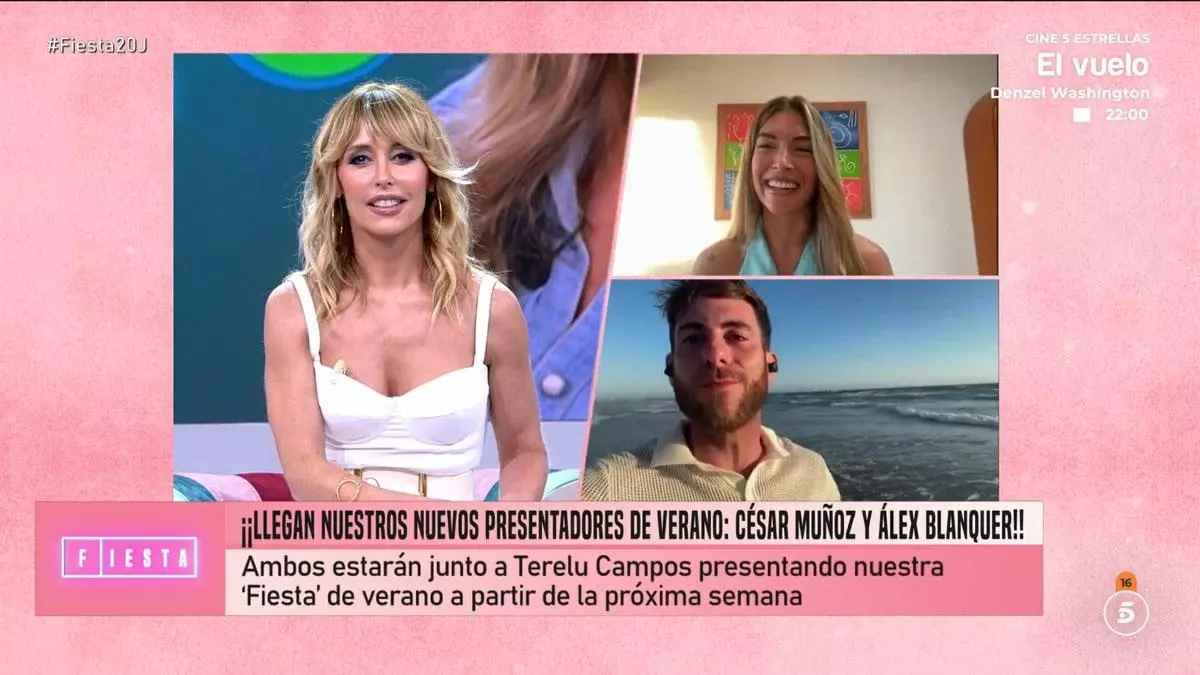 Emma García se despide de ‘Fiesta’ hasta septiembre dando la bienvenida a sus nuevos presentadores
