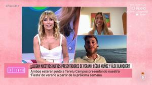 Emma García en Fiesta junto a Àlex Blanquer y César Muñoz