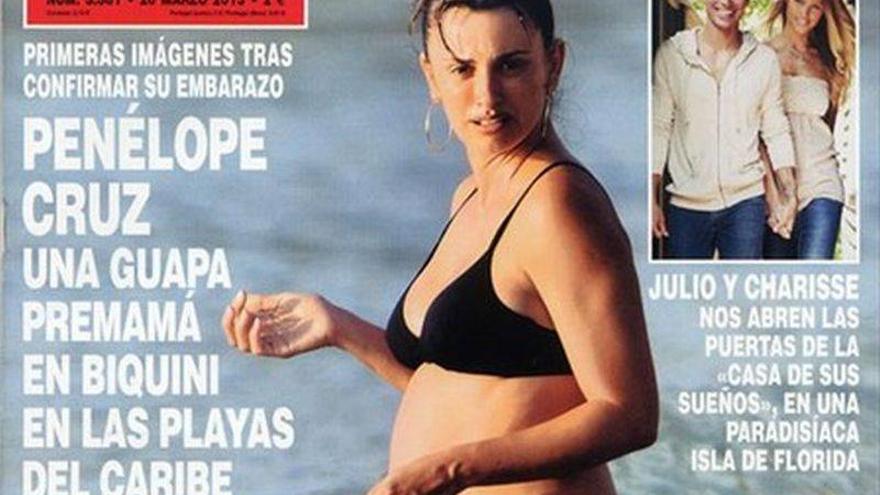 Penélope Cruz exhibe su embarazo en las playas del Caribe