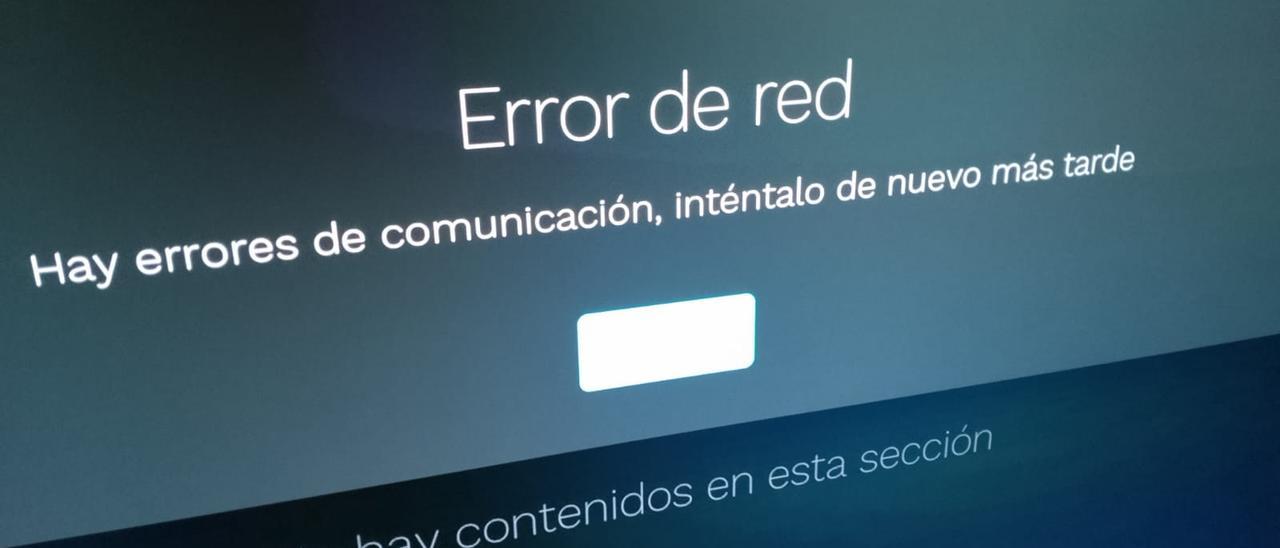 Mensaje de error en la conexión de internet que recibe uno de los afectados en O Charco