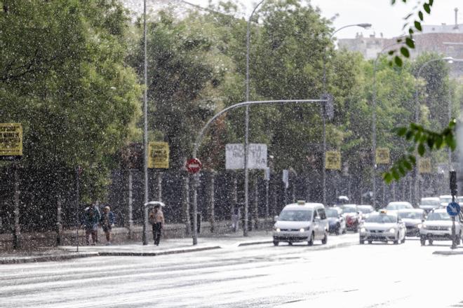 Día lluvioso en Madrid