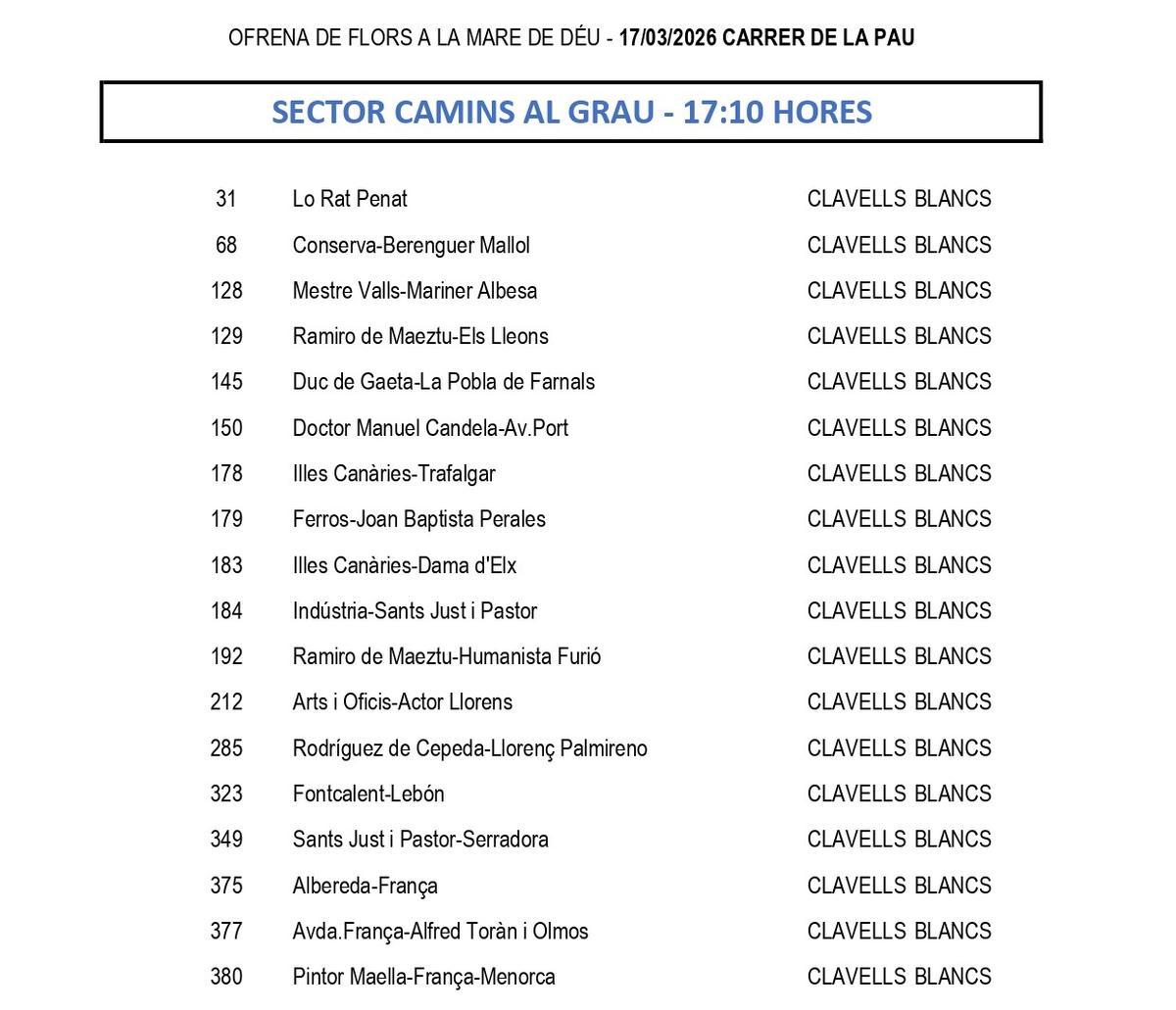 Calle de la Paz. 17 de marzo.