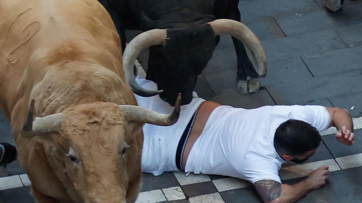 Quinto encierro de San Fermín con toros de Jandilla