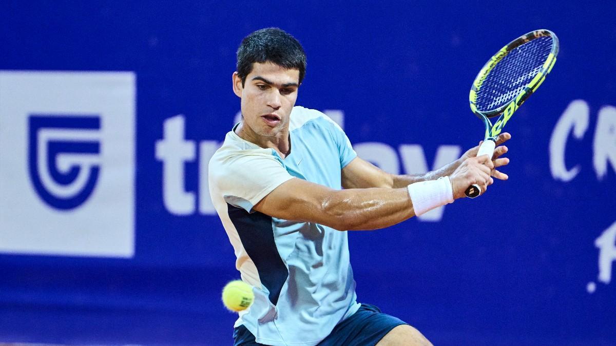 Alcaraz, durante el duelo ante Bagnis