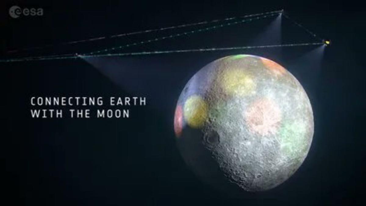 Representación del sistema de conectividad en la Luna que iniciará el proyecto Moonlight.