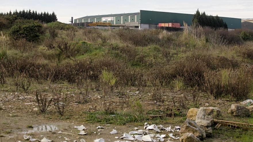 Al fondo, la nave de Agalsa en Lloreda, con la finca adquirida a Sogepsa en primer término.