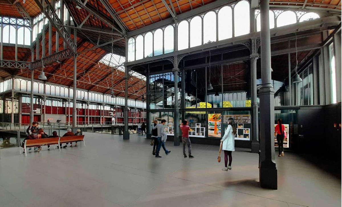 Render del interior de la tienda-librería municipal que abrirá en El Born este diciembre