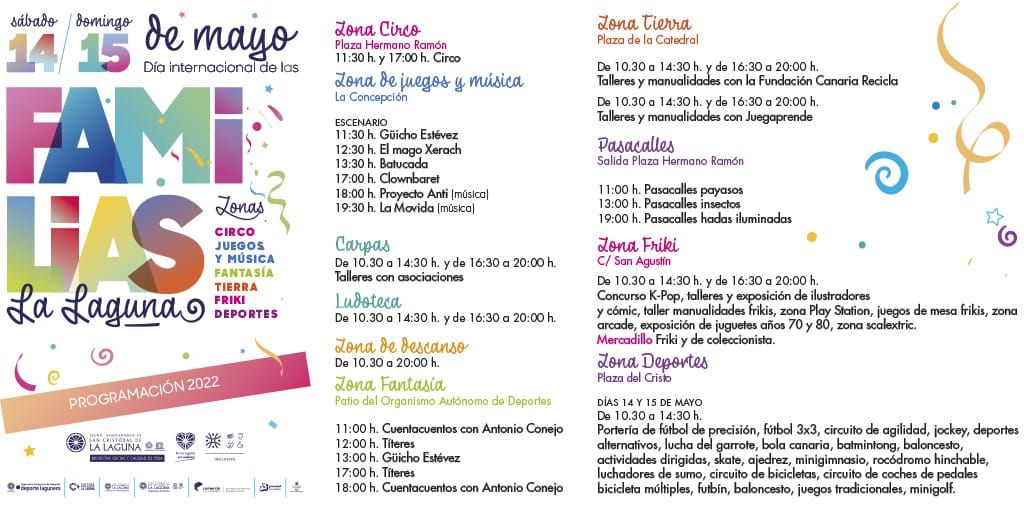 Las calles y plazas de La Laguna se llenan este fin de semana de actividades para celebrar el Día de las Familias