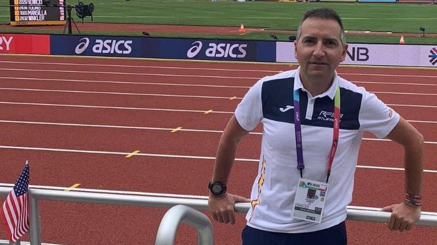 Luis Aspiroz, en las pistas en donde se ha disputado el Mundial de atletismo