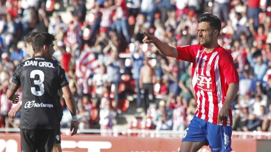 Cristian Herrera celebra el gol que va marcar fa unes setmanes contra el Mallorca.