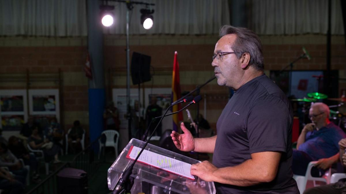 Francisco Guarido, durante el mitin que protagonizó en La Josa. |