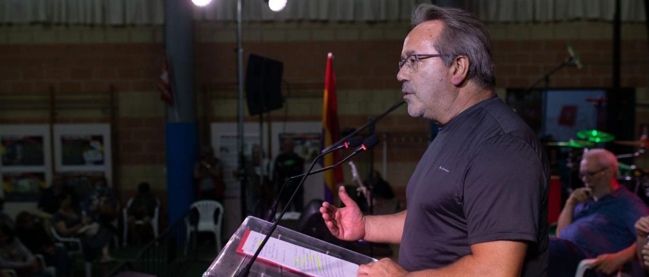 Francisco Guarido, durante el mitin que protagonizó en La Josa. |