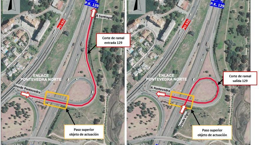 Mapa con la zona de las obras