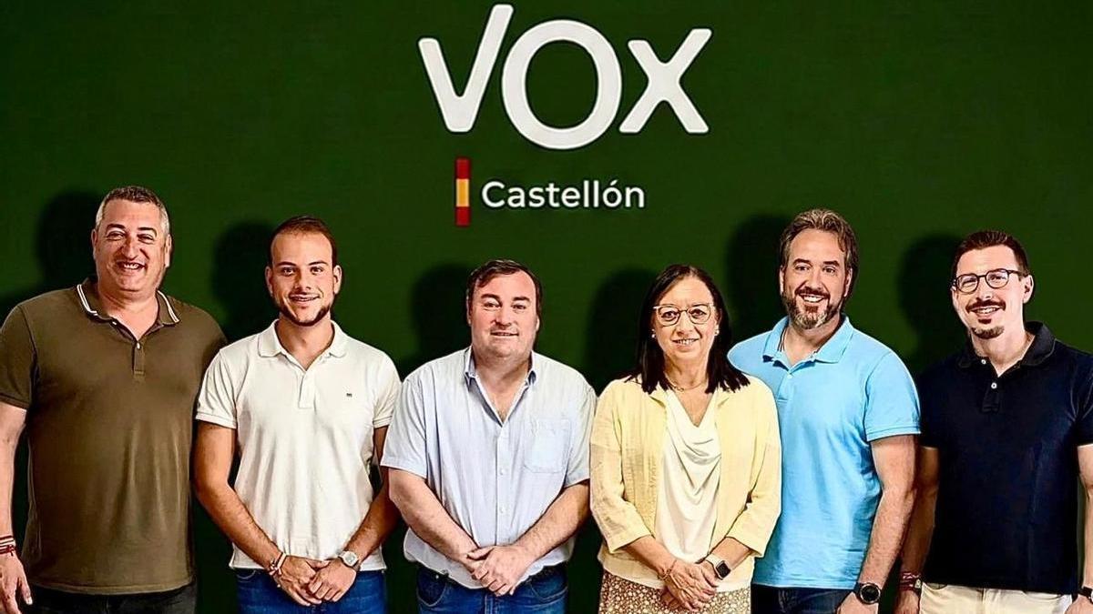 Componentes del comité ejecutivo provincial de Vox en Castellón.