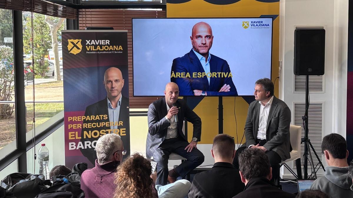 Xavi Vilajoana, en la presentación del proyecto deportivo de su precandidatura: “Sí, es cierto. Estamos trabajando en el fichaje de Harry Kane
