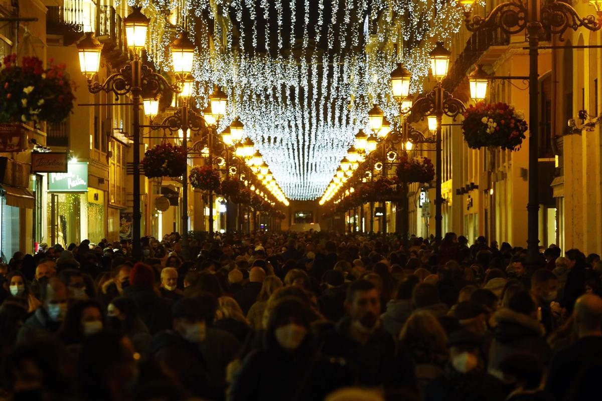 Encendido de las luces de Navidad el año pasado, en la calle Alfonso.