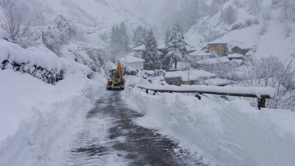 Gran nevada en Villarín, en Somiedo