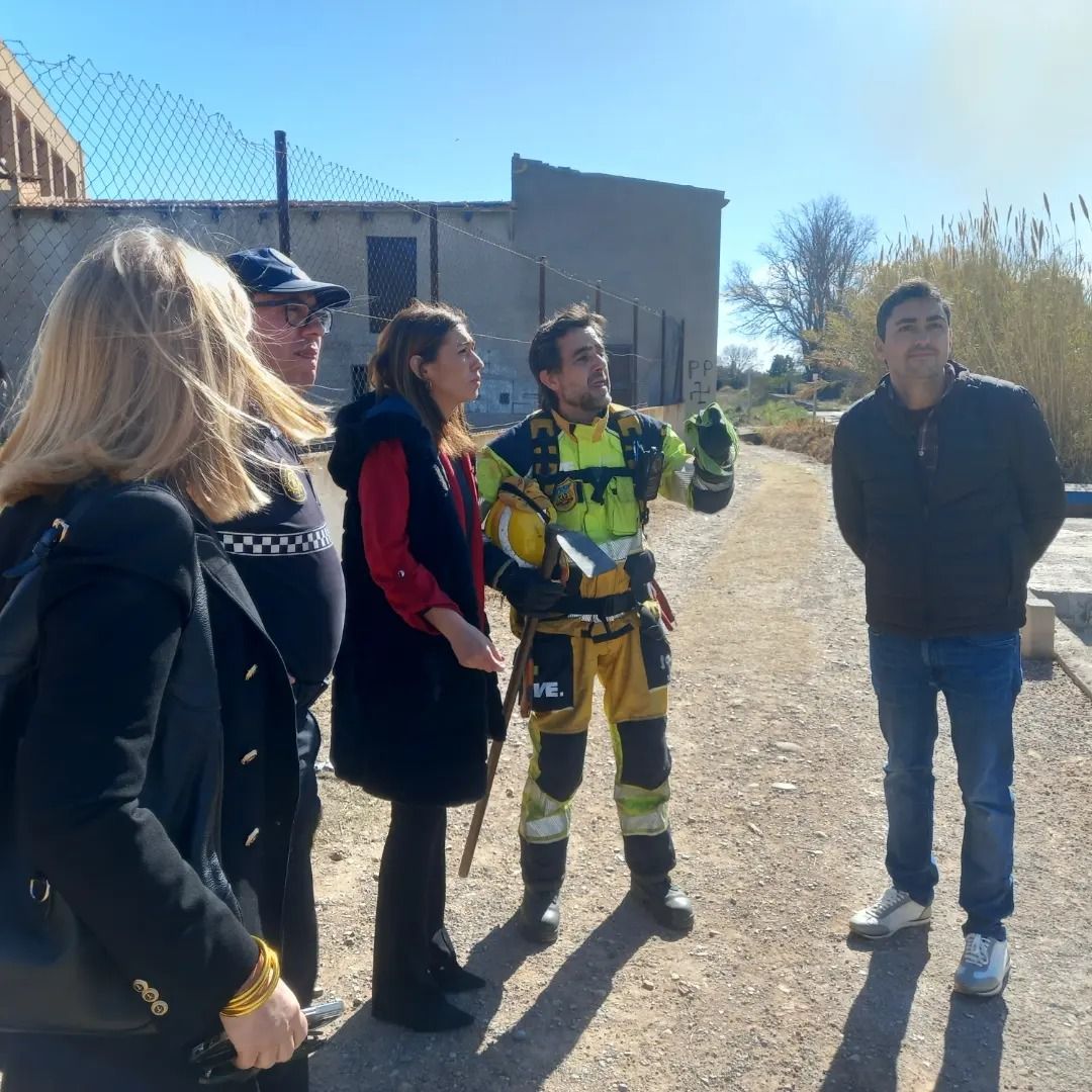 Visita de la alcaldesa al incendio en Almassora