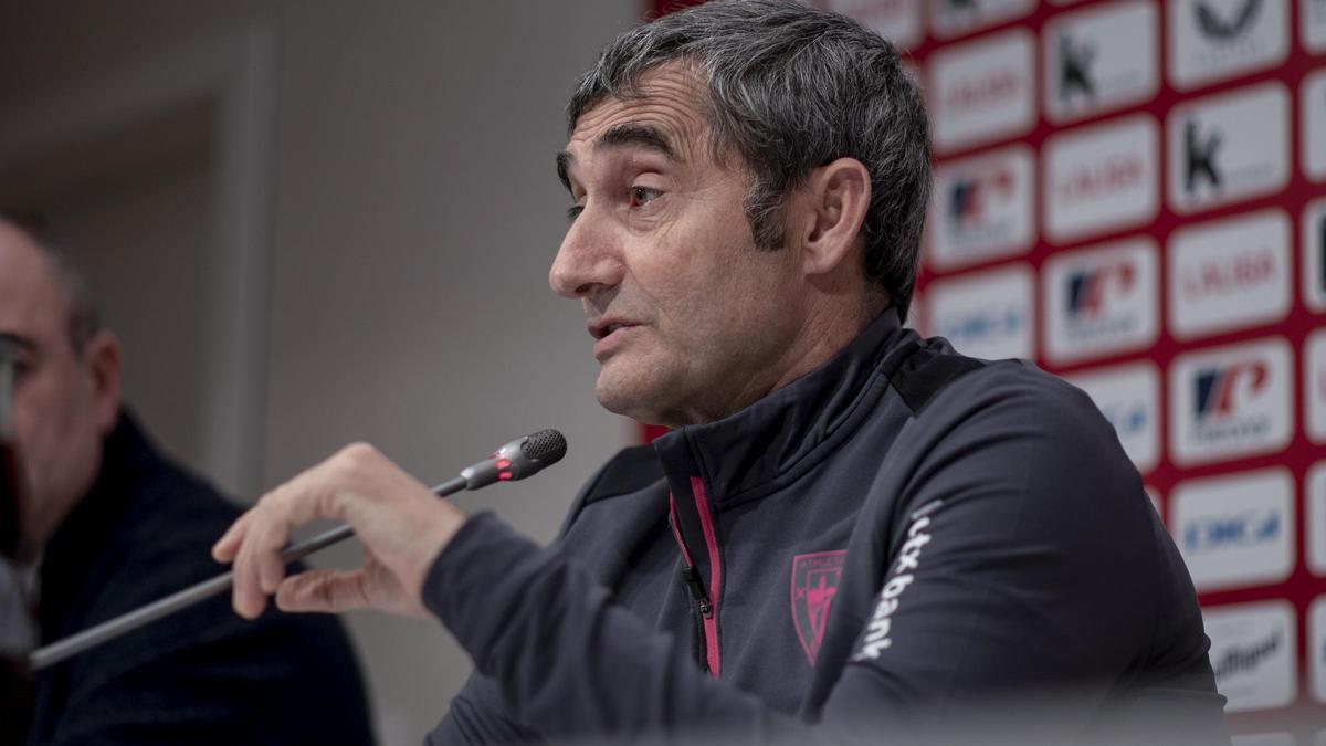 Ernesto Valverde en la roda de premsa prèvia al partit contra el Girona.