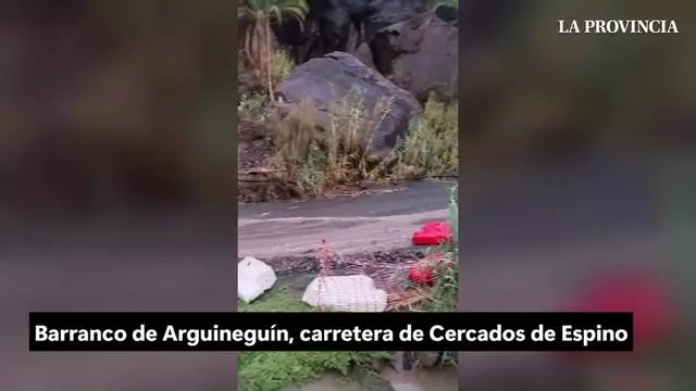 La borrasca Claudia activa los barrancos de Veneguera, Mogán y el de Arguineguín hasta cercados de Espino