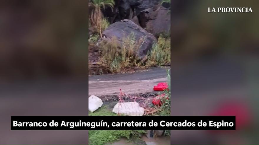 La borrasca Claudia activa los barrancos de Veneguera, Mogán y el de Arguineguín hasta cercados de Espino