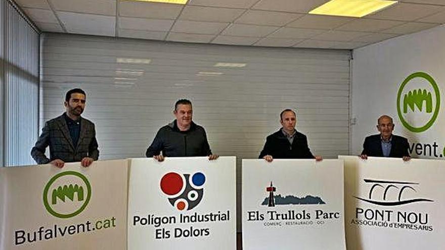 Bernat Ladrón de Guevara, Santi Serarols, Xavi Padró i Sebastià Catllà, representants de les associacions